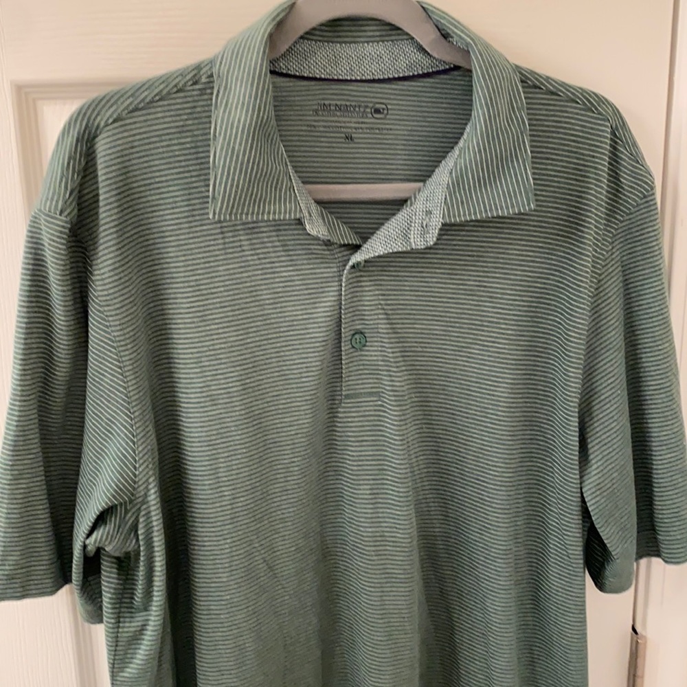 Vineyard Vines Green Striped Polo Shirt